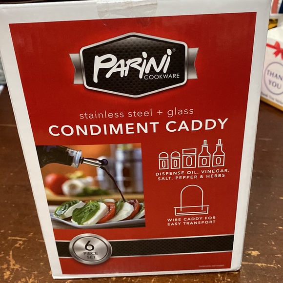 Sold Panini Stainless Condiment 6pc Caddy Set NEW - Picture 4 of 4